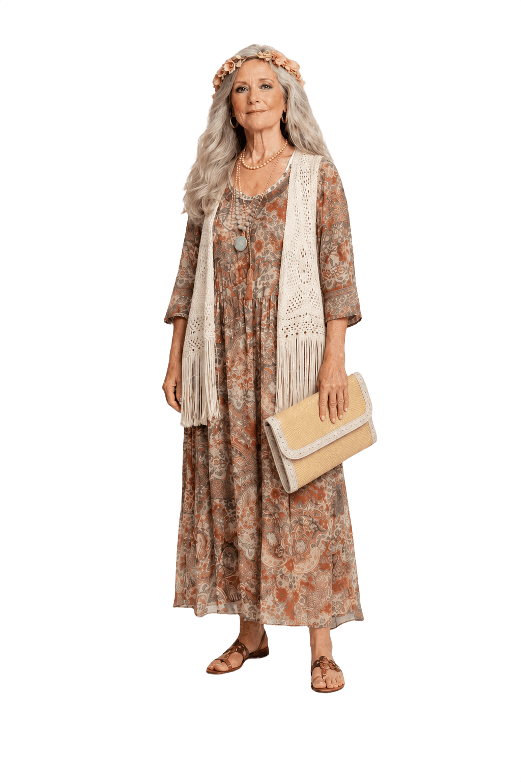 1980s Beige Canvas Clutch - Model