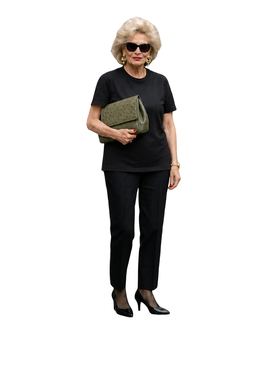 1980s Olive Green Leather Bag - Model
