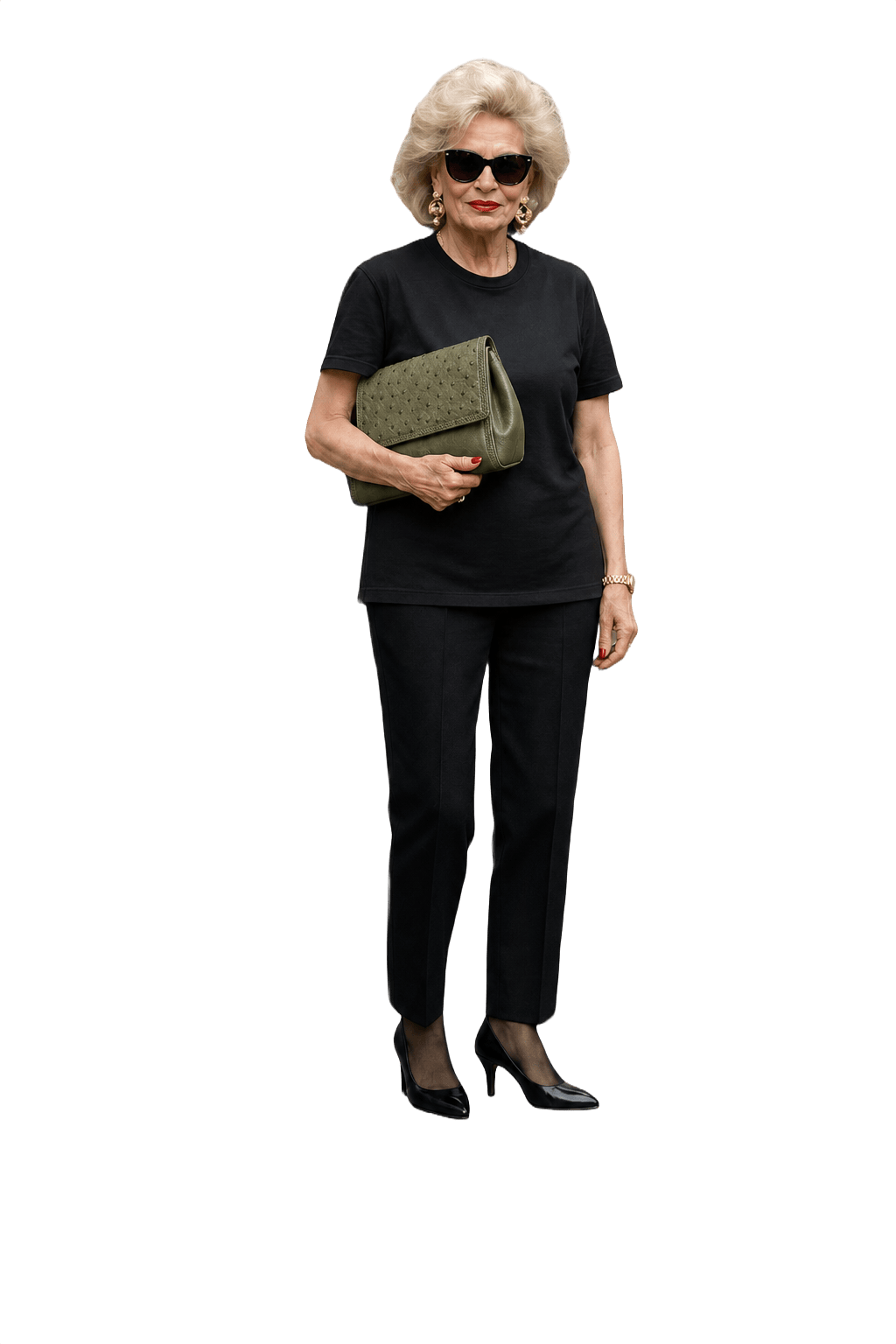 1980s Olive Green Leather Bag - Model
