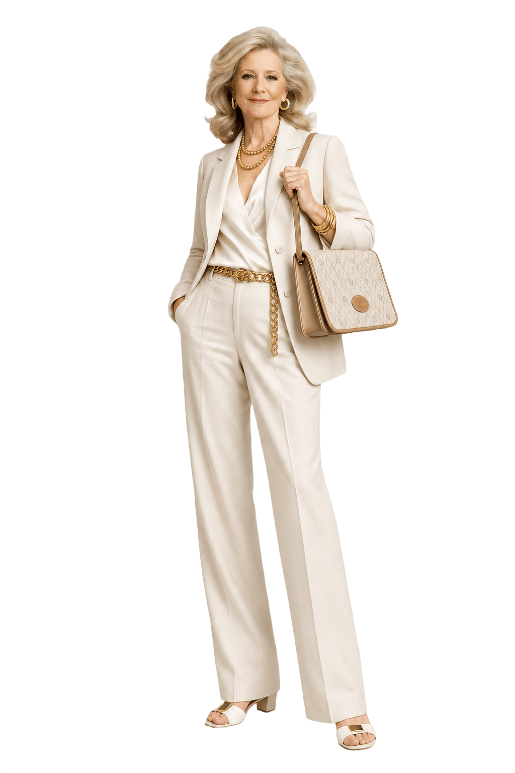 1980s Beige Canvas Bag - Model