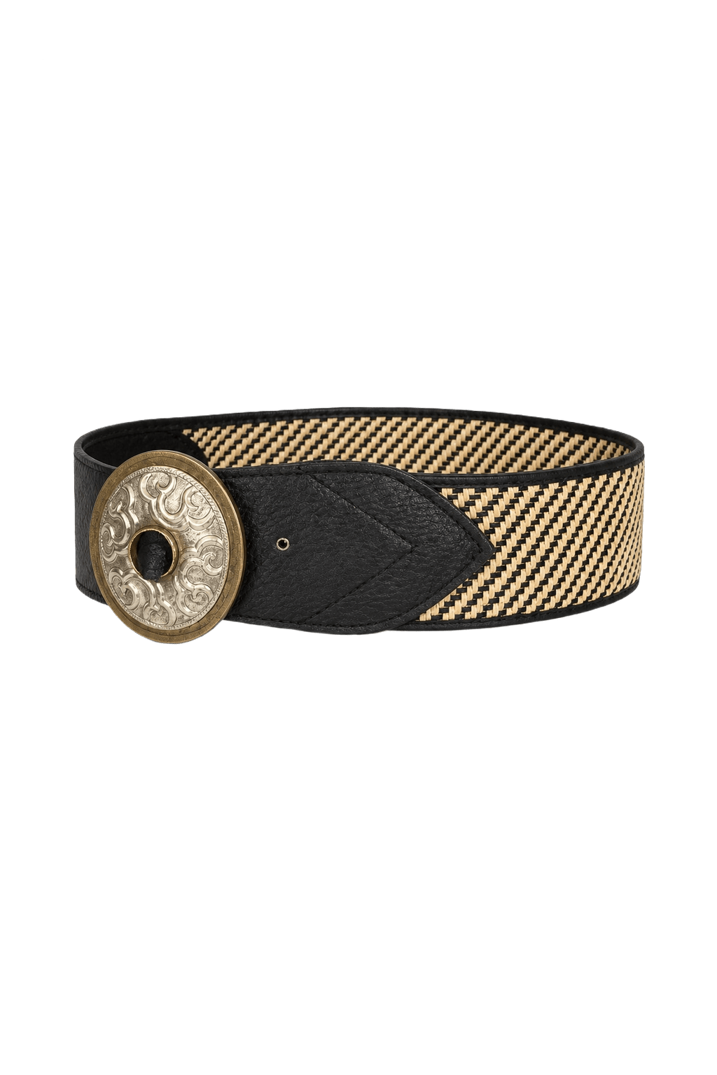 1980s Black Leather Belt - Model
