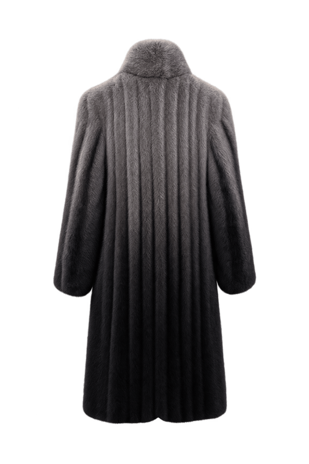 1980s Gradient Grey Mink Fur Coat - Front View