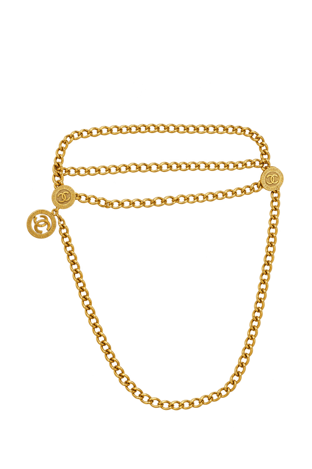 1990s Gold Metal Belt - Front View