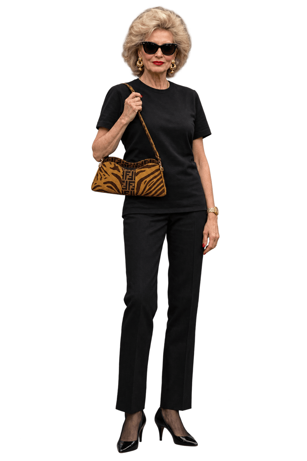 1980s Tan Brown Textile Shoulder Bag - Model