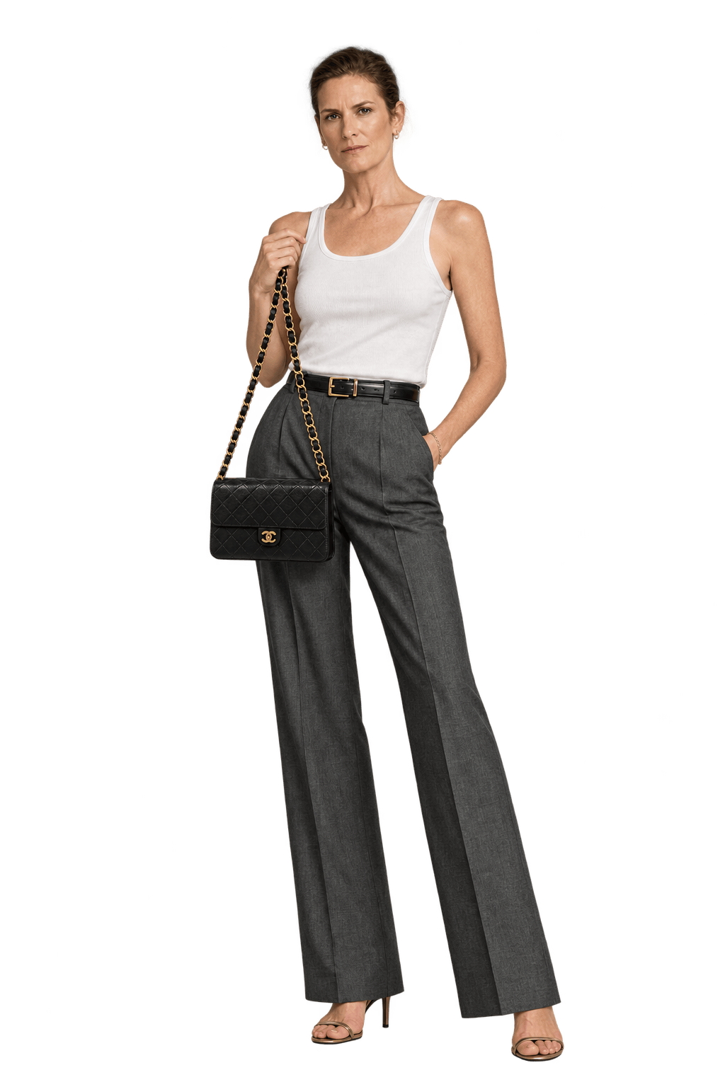 1990s Black Leather Shoulder Bag - Model