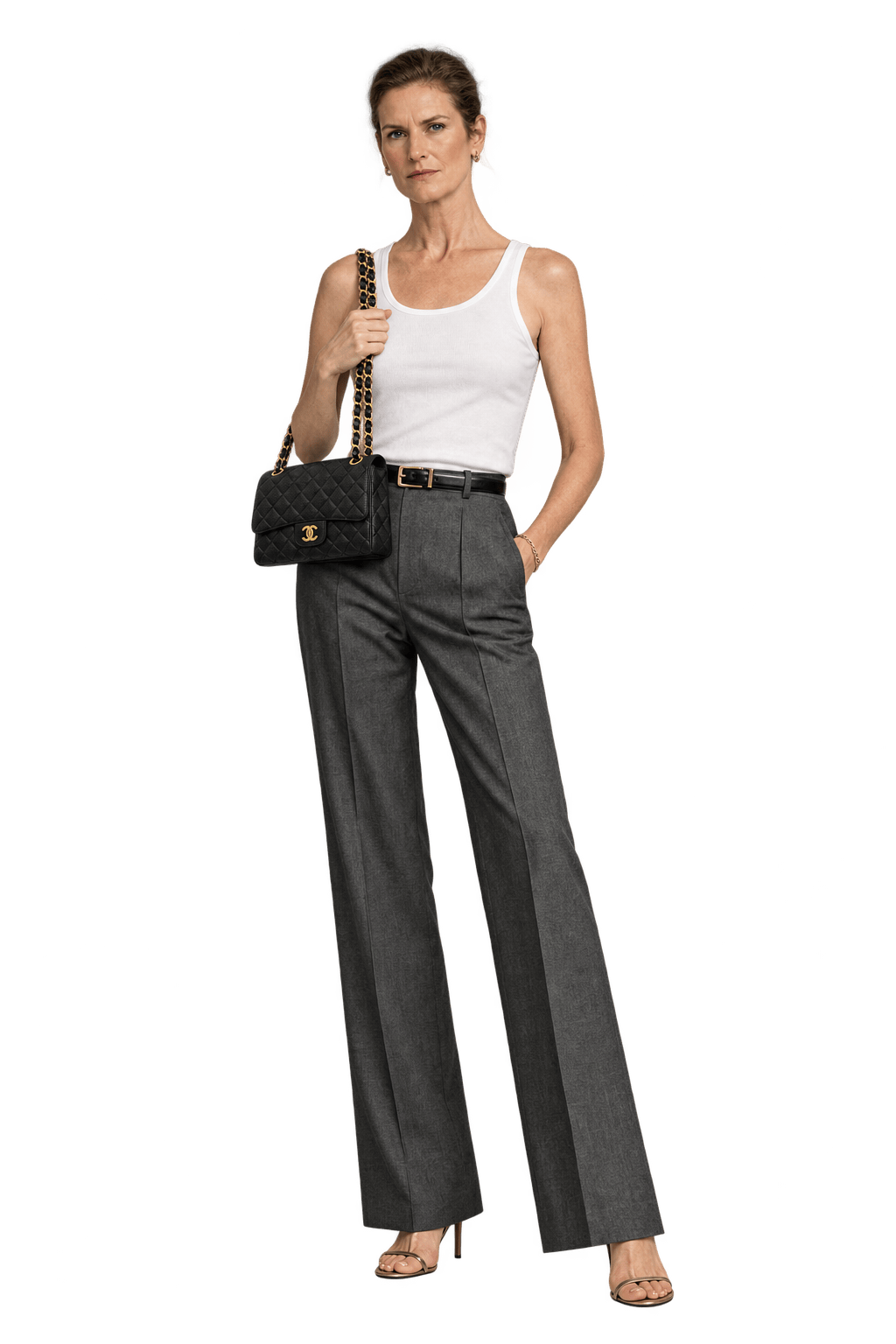 1990s Black Leather Shoulder Bag - Model