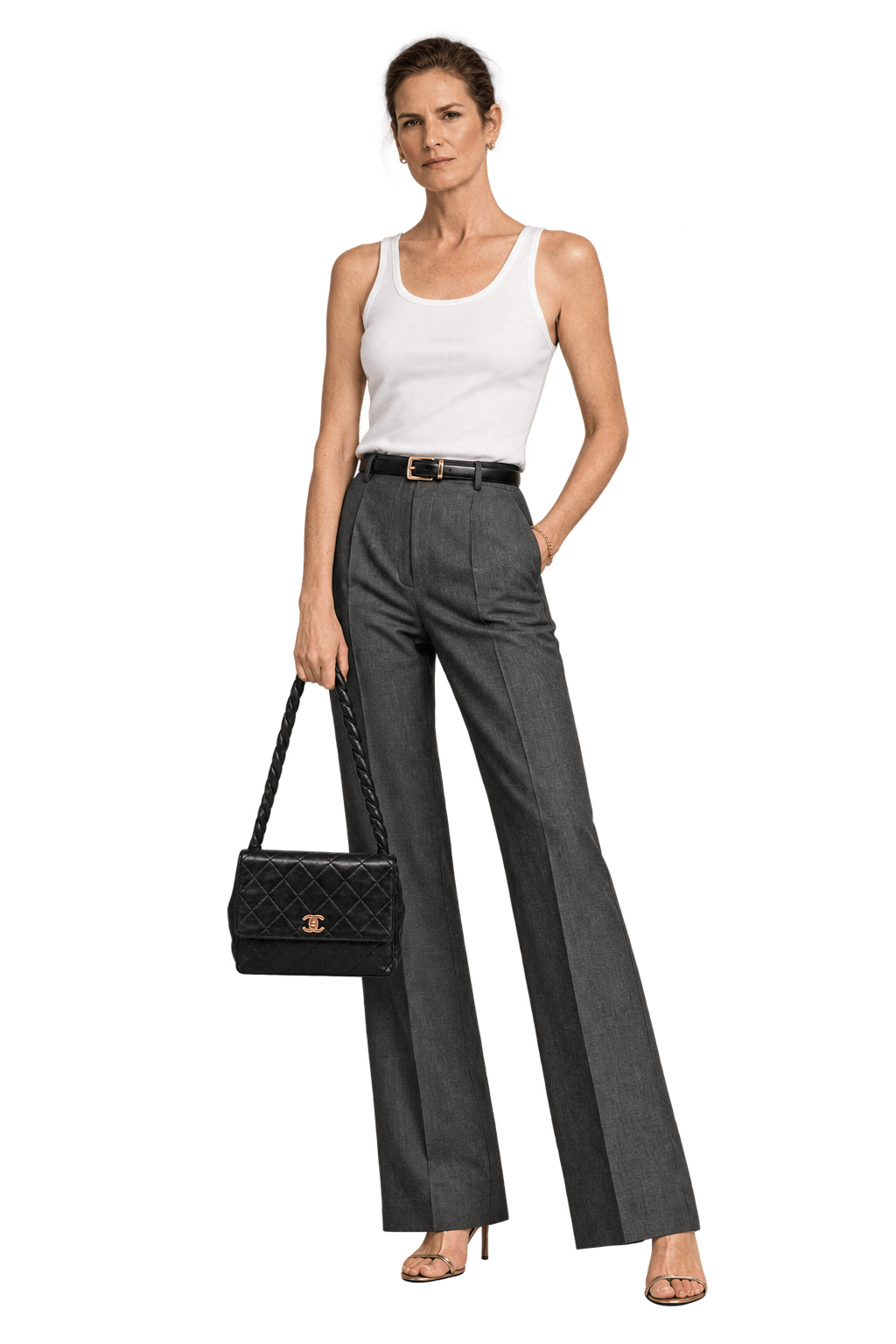 1980s Black Leather Shoulder Bag - Model