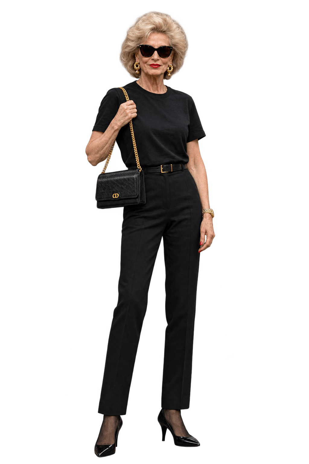 1980s Black Leather Shoulder Bag - Model