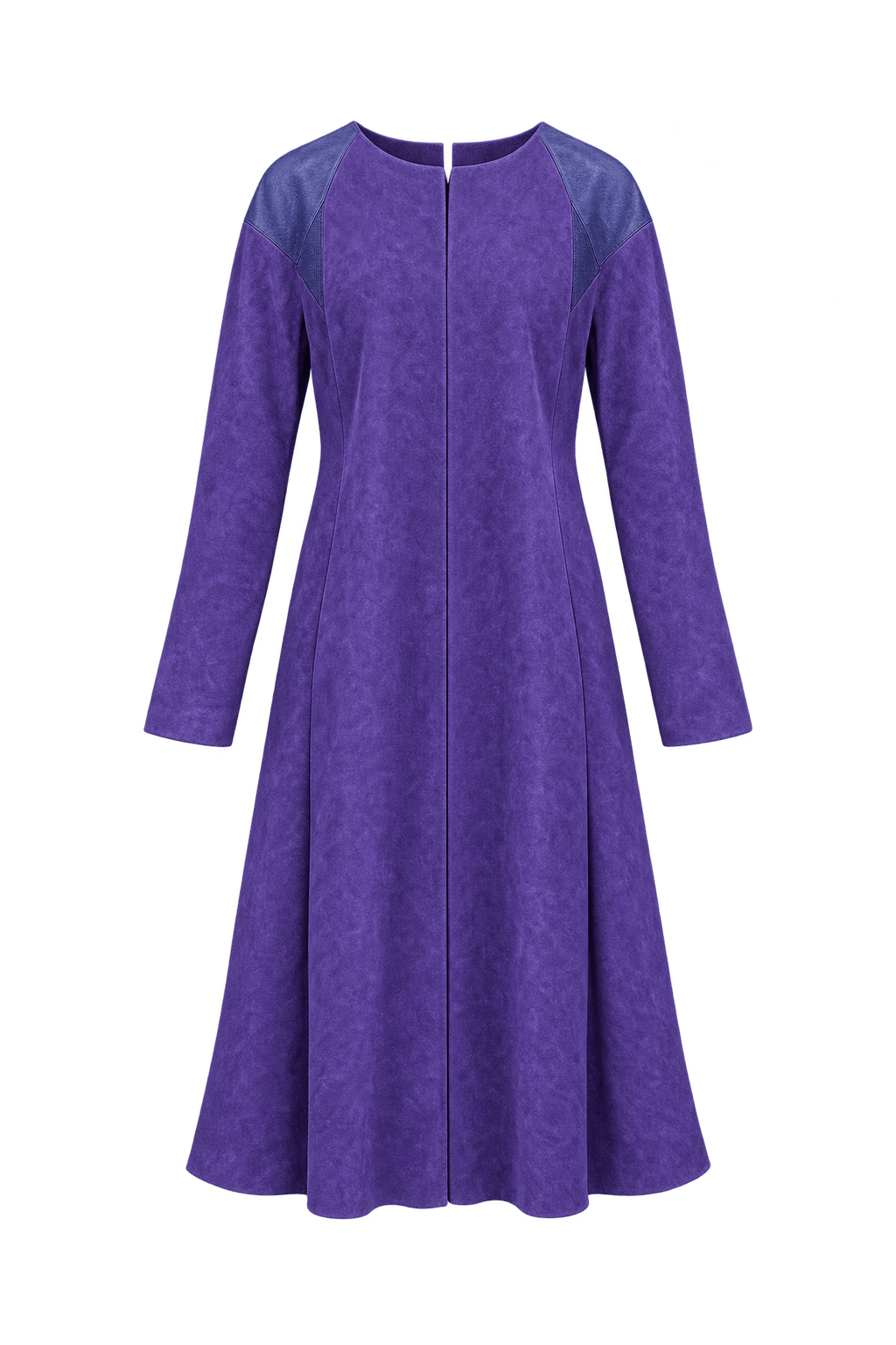 1980s Vivid Violet Suede Coat - Front View