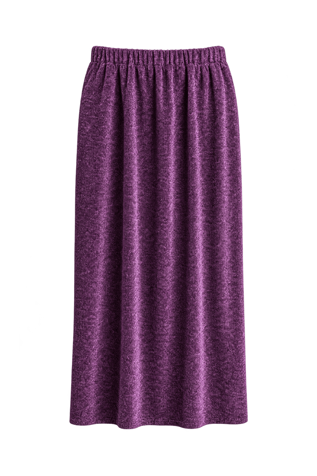 1980s Deep Plum Purple Velvet Skirt - Front View