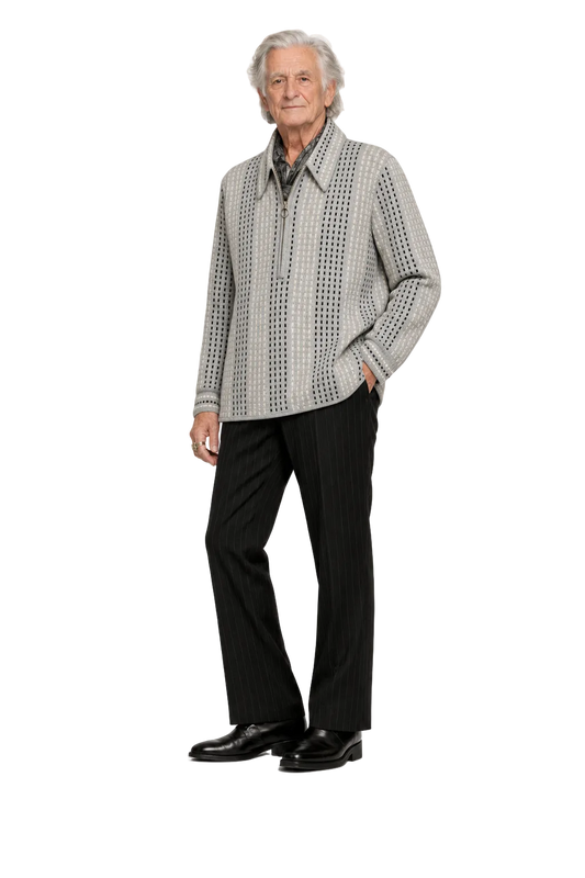1970s Grey Cotton Jacket - Model