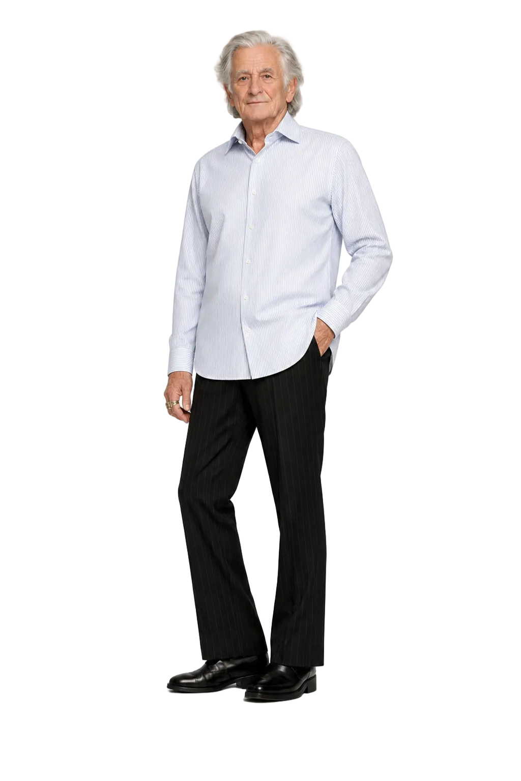1970s Light Blue Cotton Shirt - Model