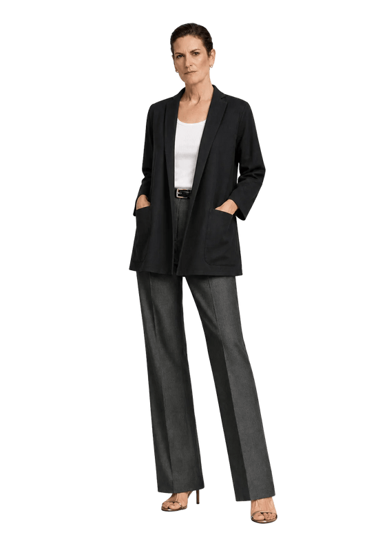 1990s Black Cotton Blazer - Model