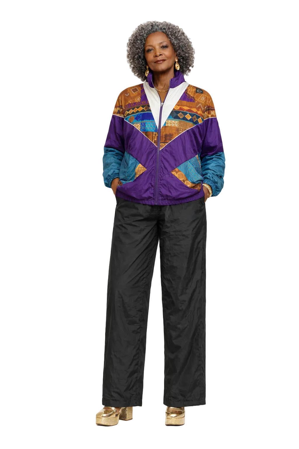 1980s Multicolored Nylon Tracksuit - Model