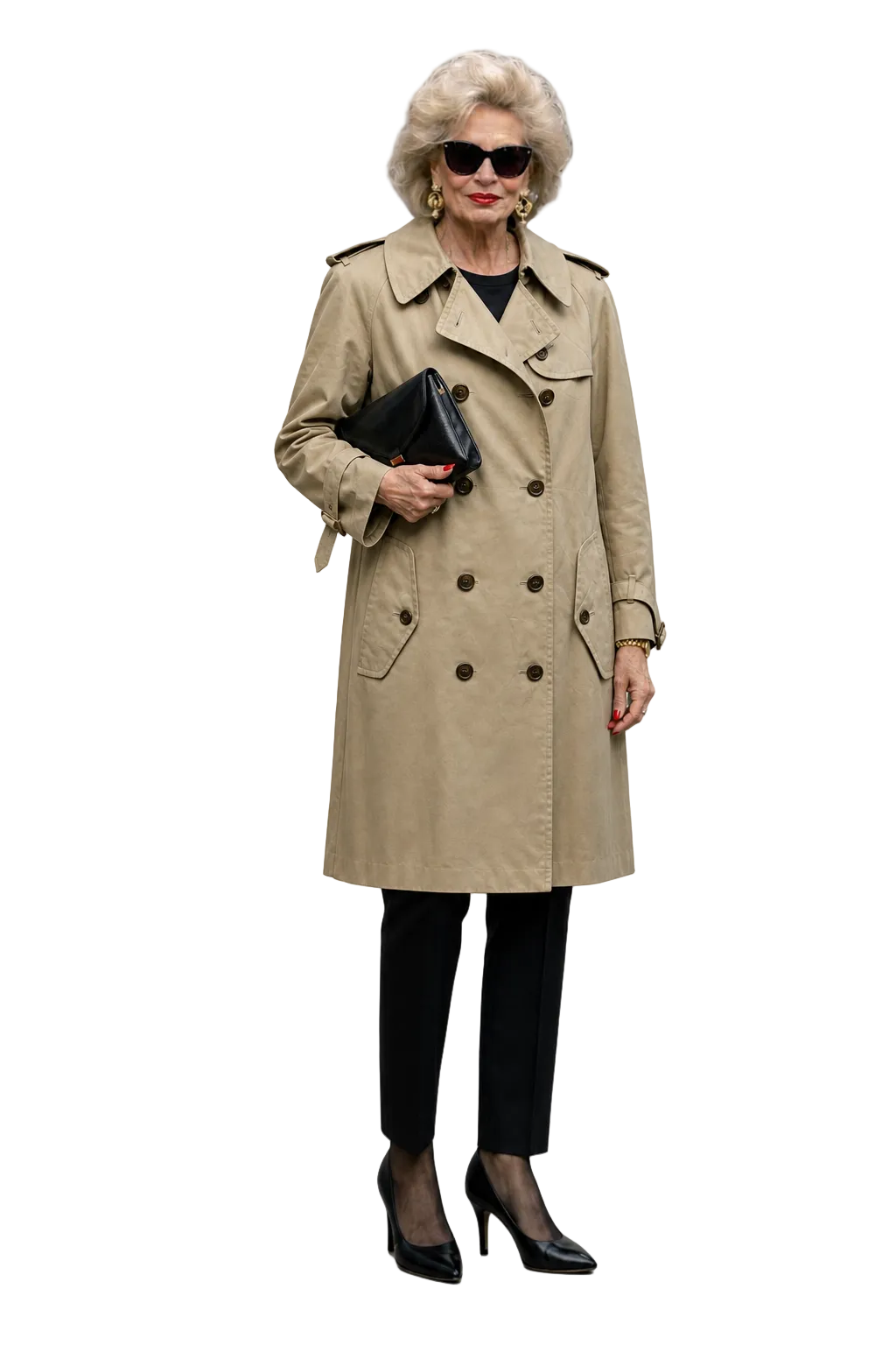 1980s Khaki Cotton Trench Coat - Model