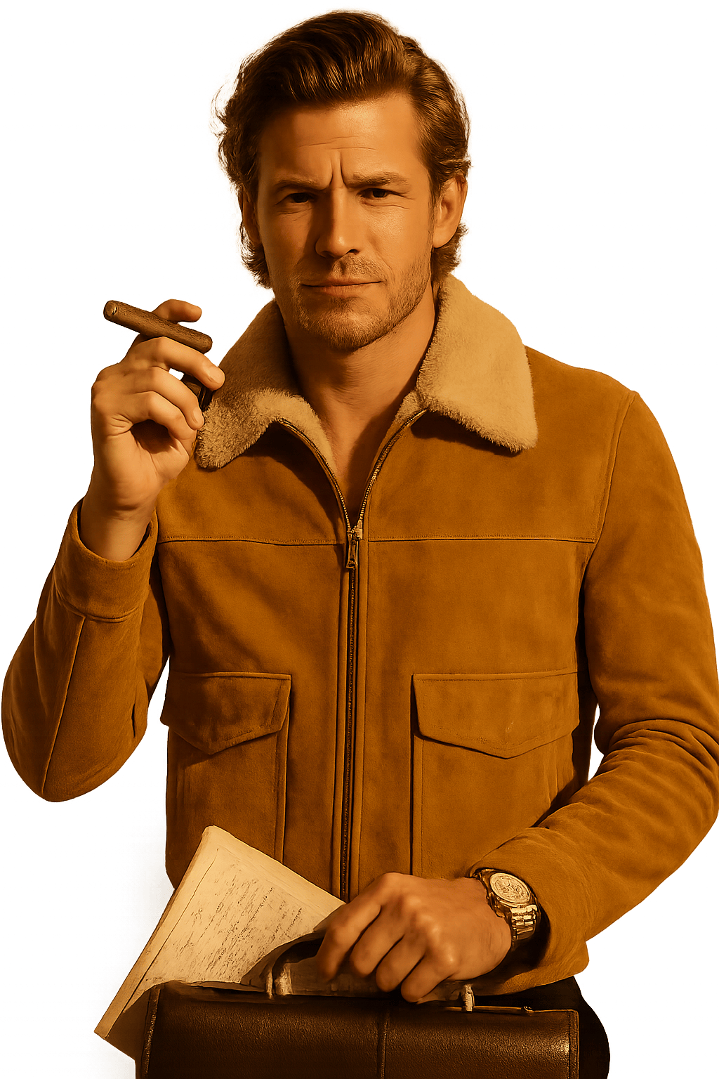 70s Tan Suede Jacket with - AI Generated