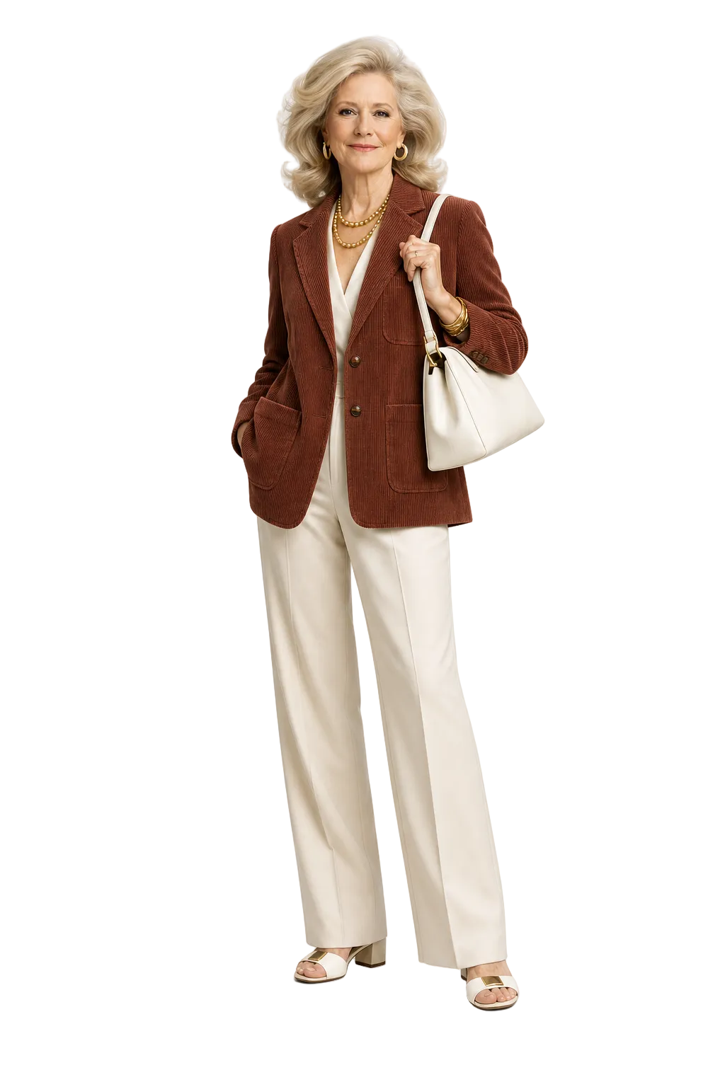1980s Dark Red Corduroy Blazer - Model