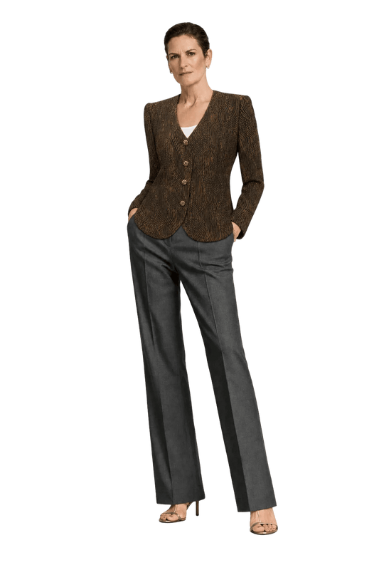 1990s Golden Brown Silk Blazer - Model