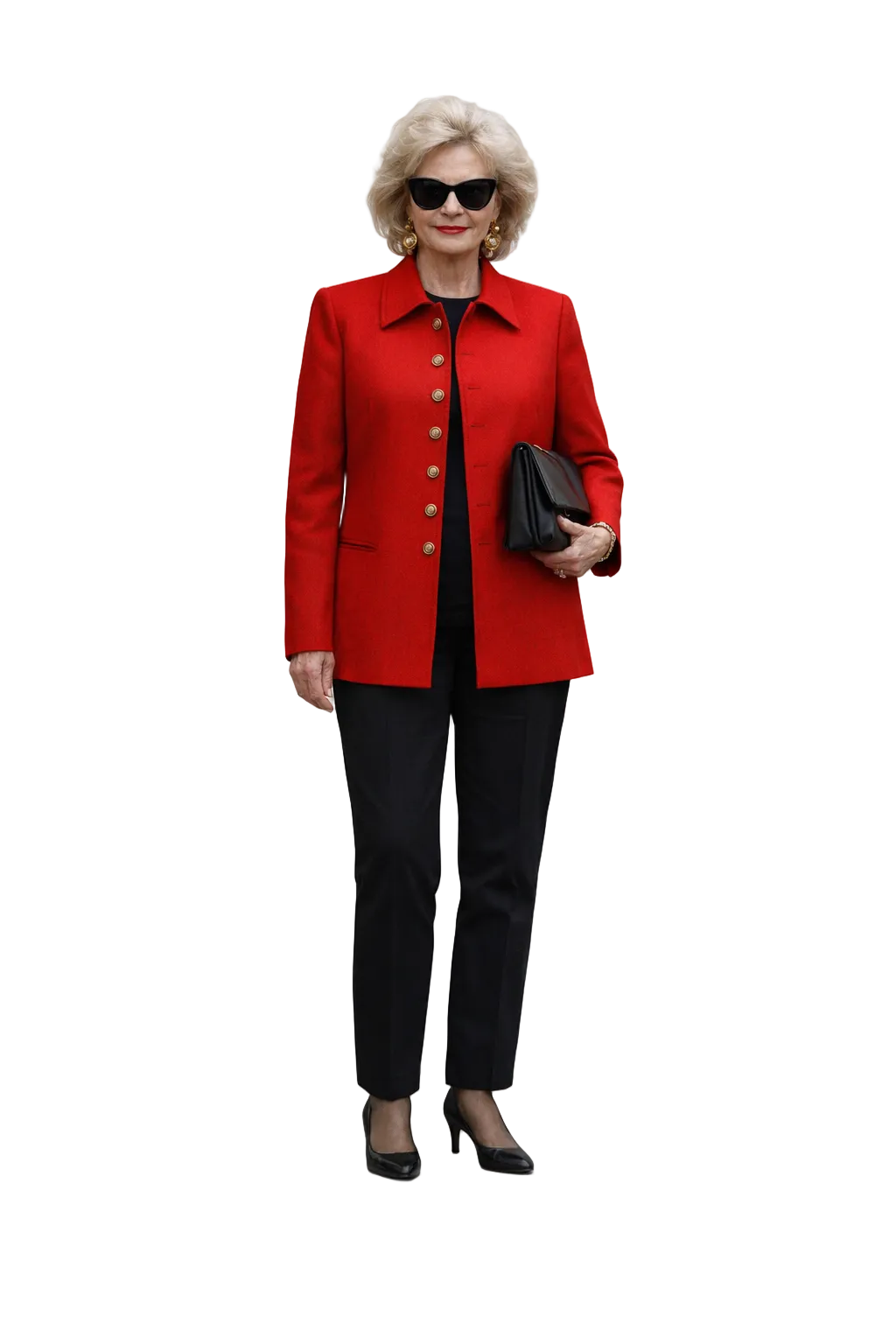 1980s Red Wool Blend Blazer - Model