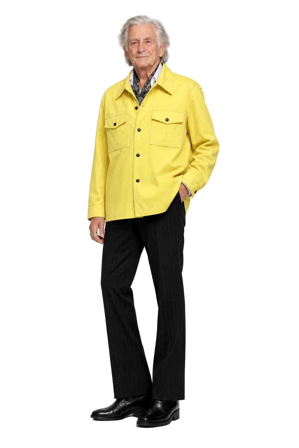 1970s Bright Yellow Cotton Jacket - Model