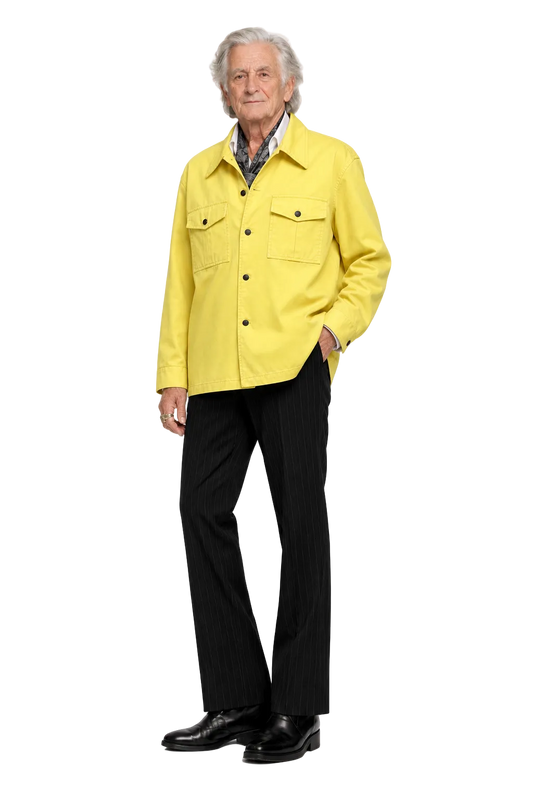 1970s Bright Yellow Cotton Jacket - Model