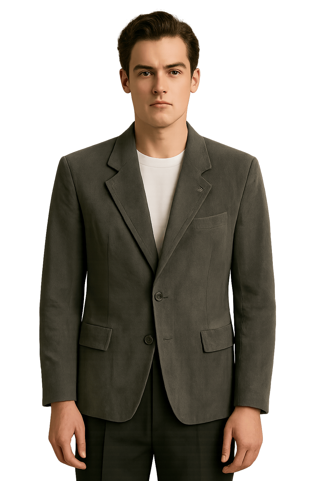 80s Charcoal Gray Suede Blazer - AI Generated