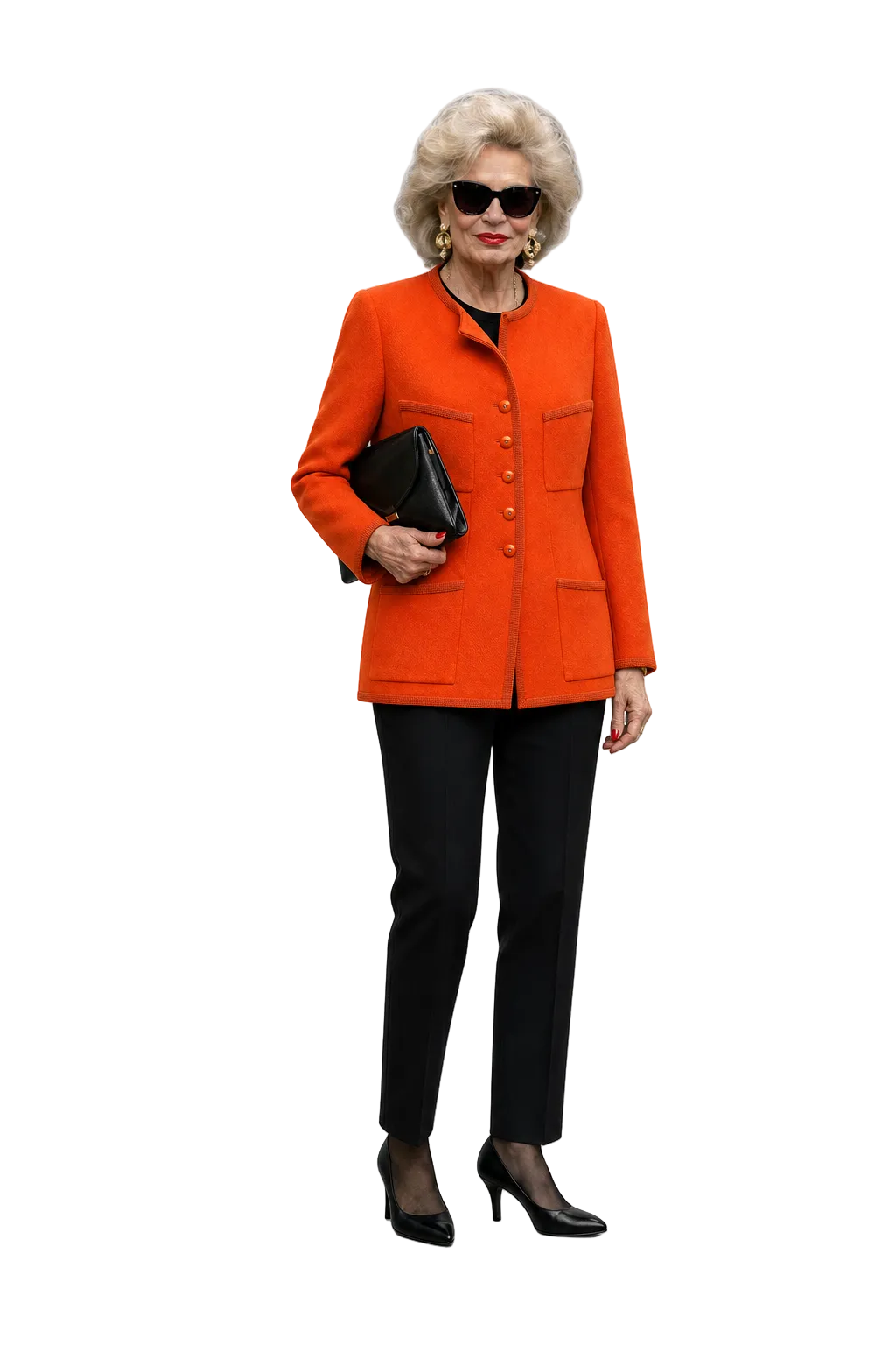 1980s Orange Wool Jacket - Model