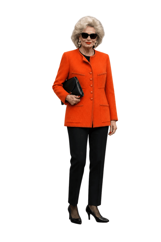 1980s Orange Wool Jacket - Model