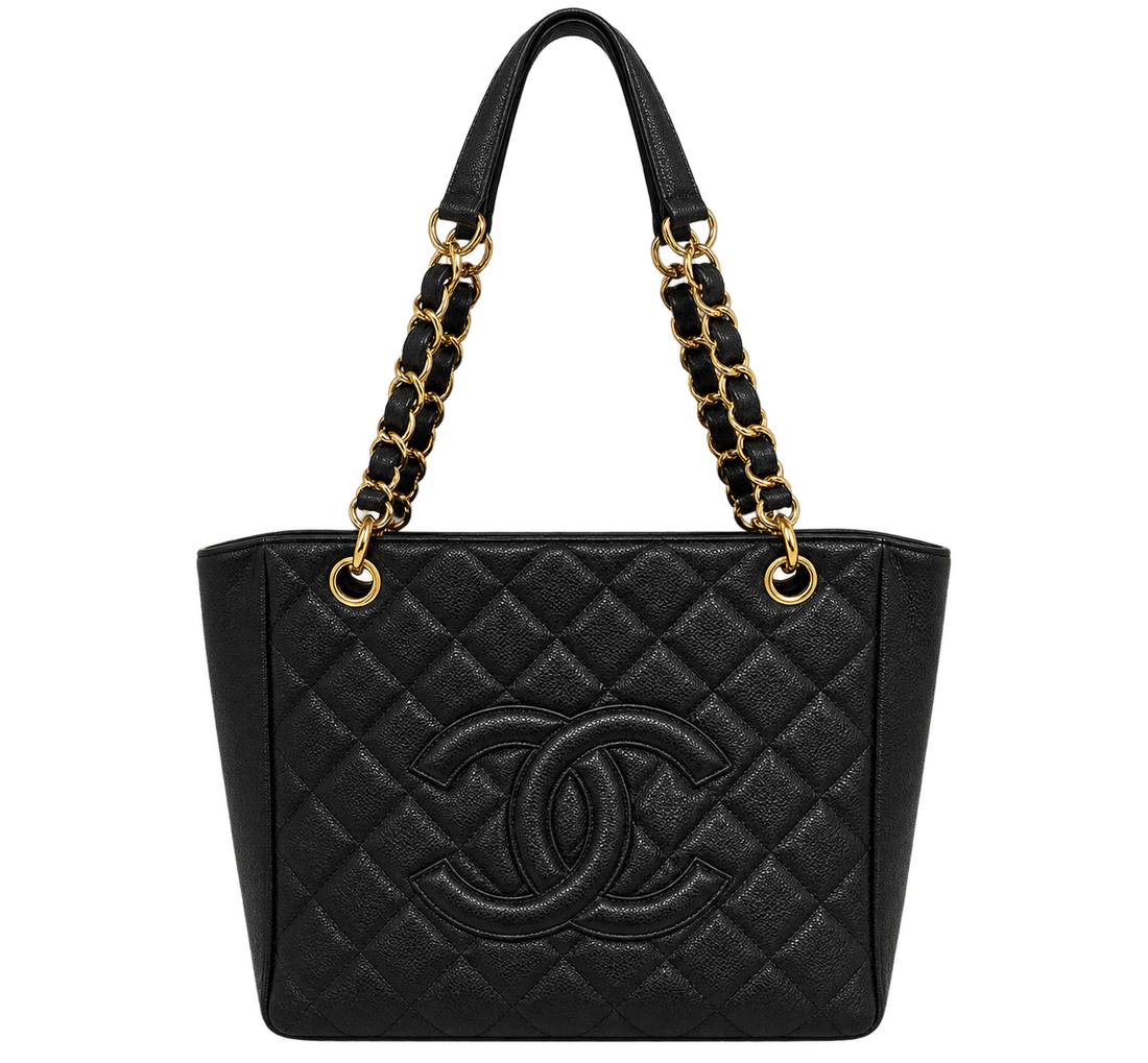 Chanel Caviar Skin Chain Tote Bag