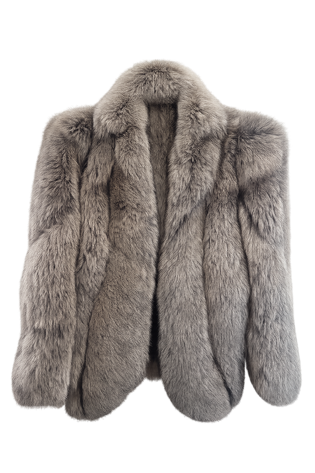 80s Gray Fox Fur Coat