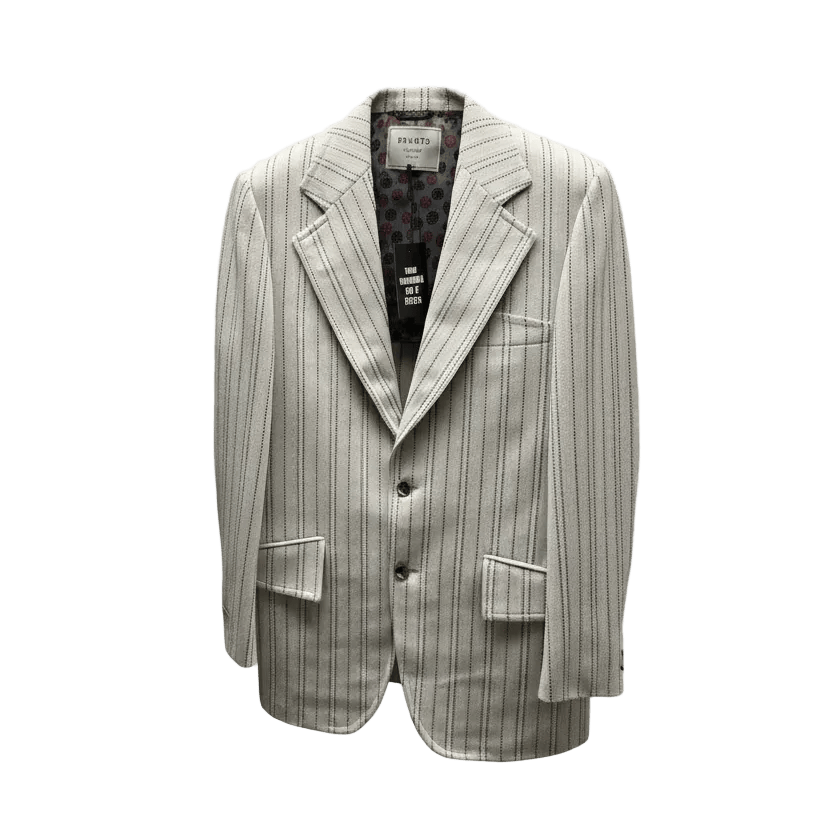 70s Elegant Light Grey Pinstripe