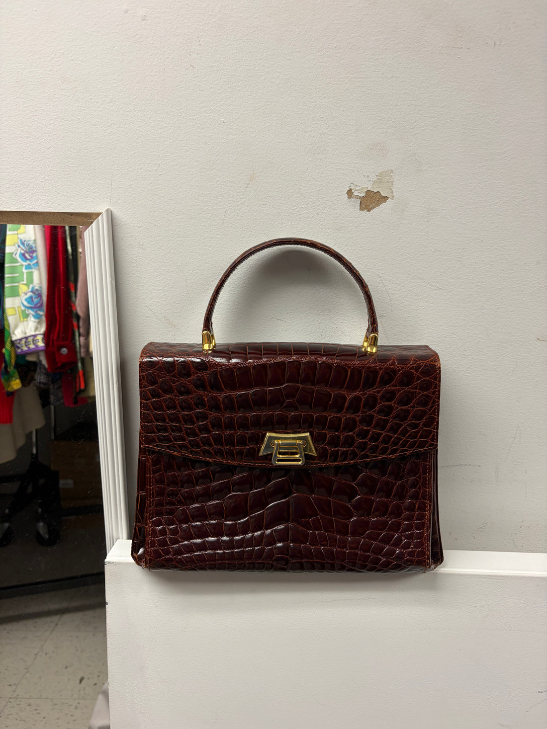 Burgundy Crocodile Bag