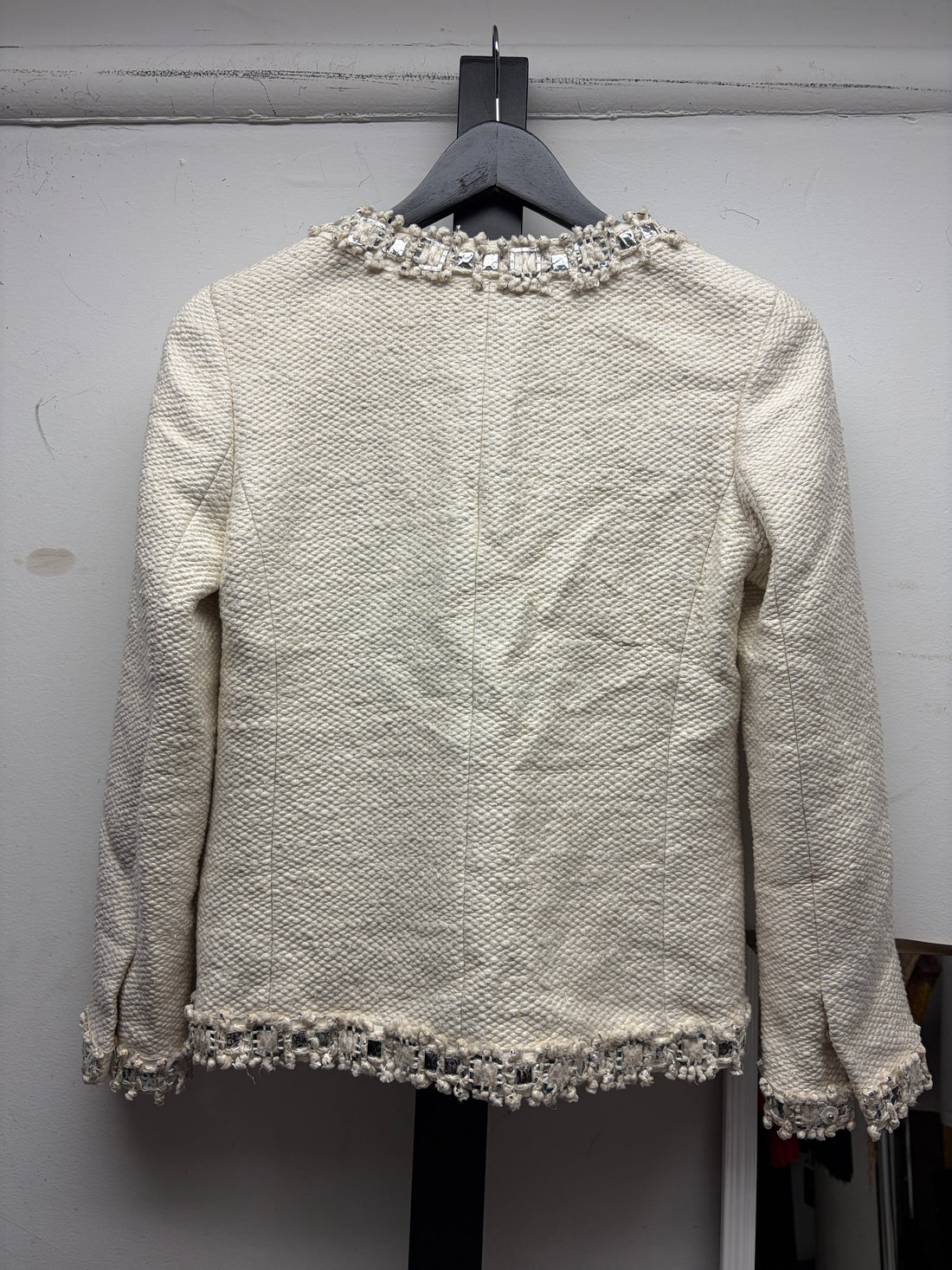 White Chanel Tweed Jacket