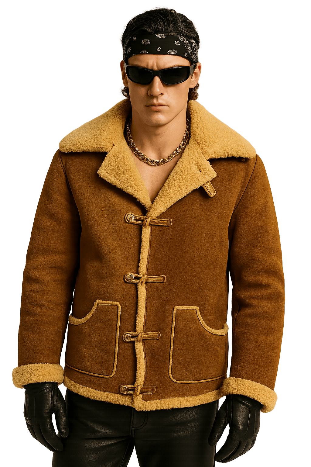 70s Unisex Shearling Jacket with - AI Generated