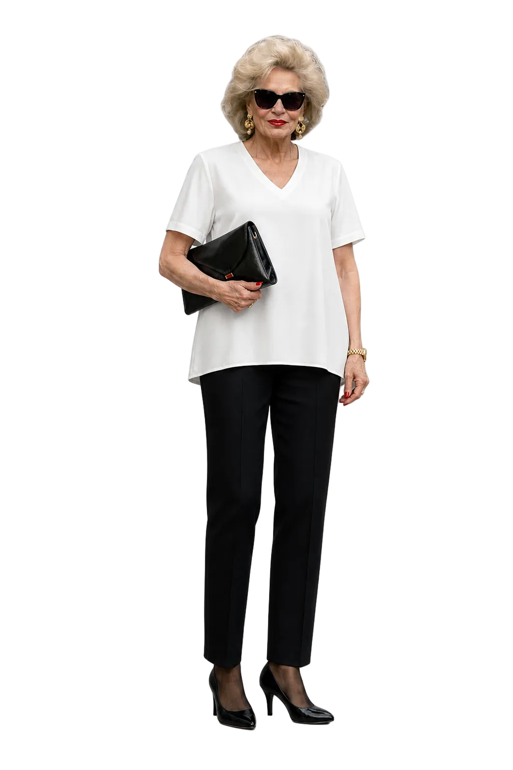 1980s White Cotton T-shirt - Model