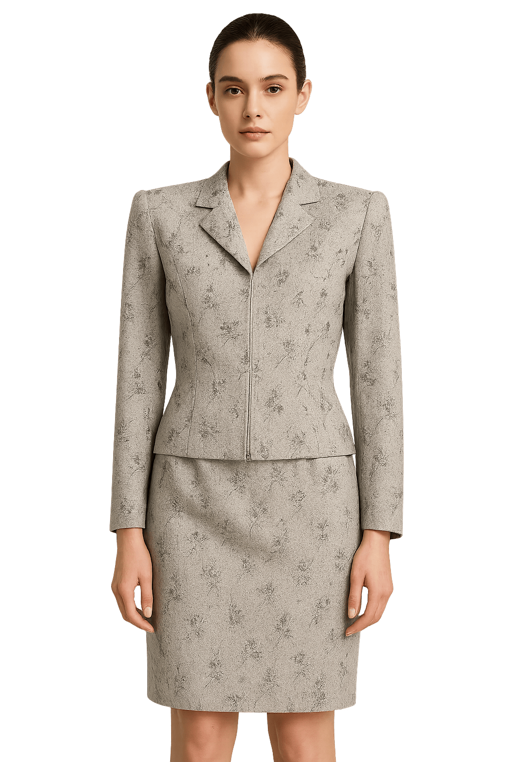 80s Floral Print Women's Suit - AI Generated