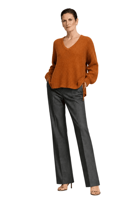 1990s Rust Brown Cotton Sweater - Model