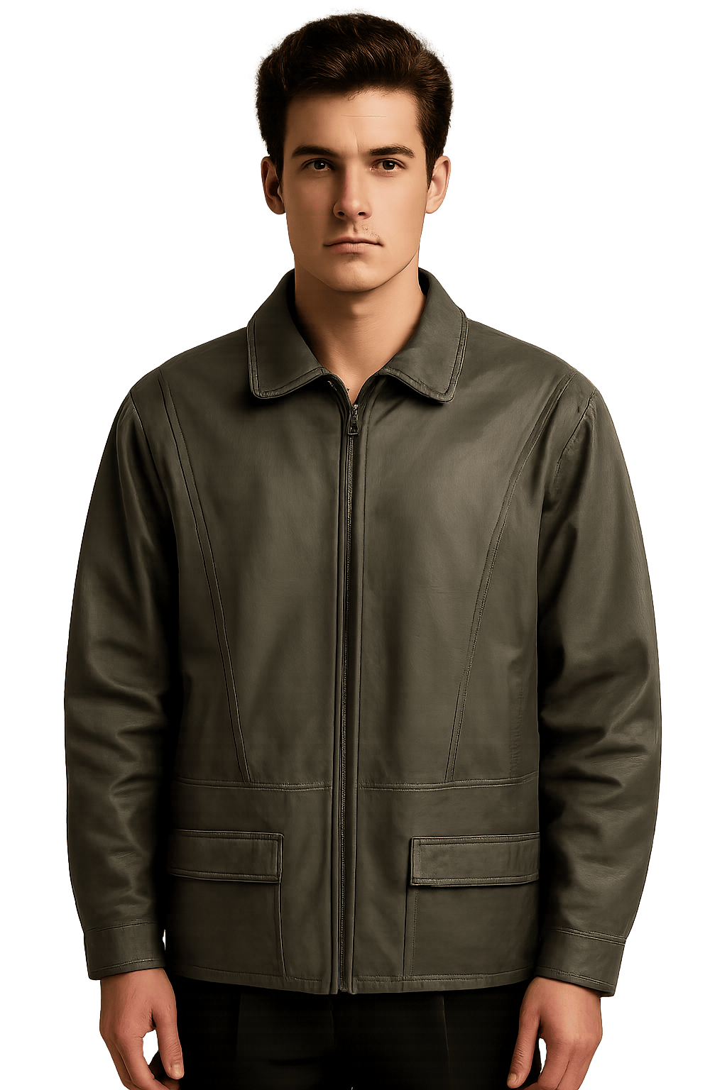 70s Classic Leather Jacket - - AI Generated