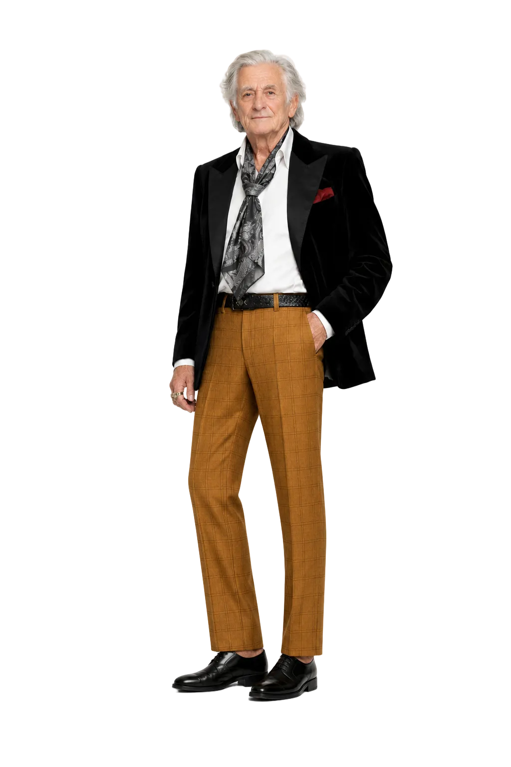 1980s Mustard Yellow Wool Trousers - Model