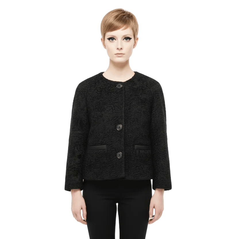 60s Trimmed Faux Fur Jacket