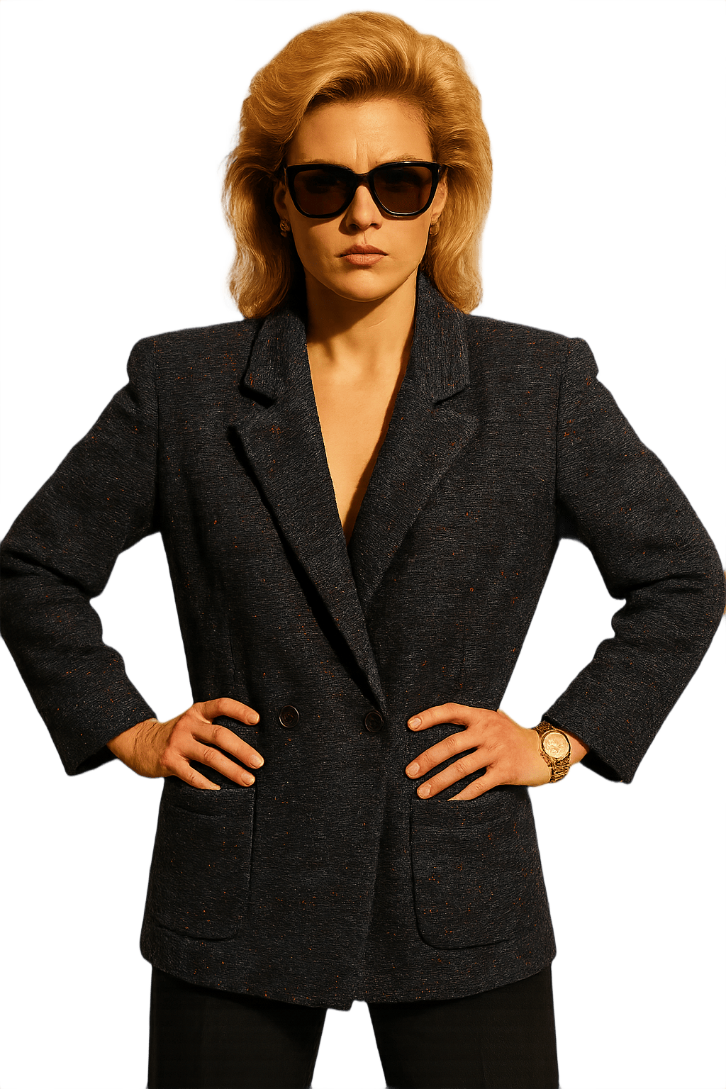 80s Unisex Oversized Blazer with - Model
