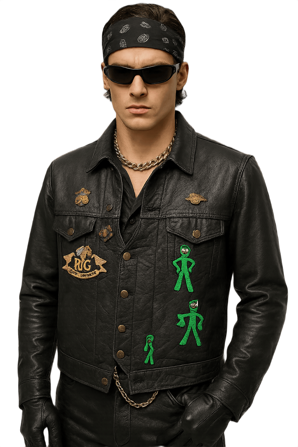 90s Unisex Genuine Leather Vest - Model