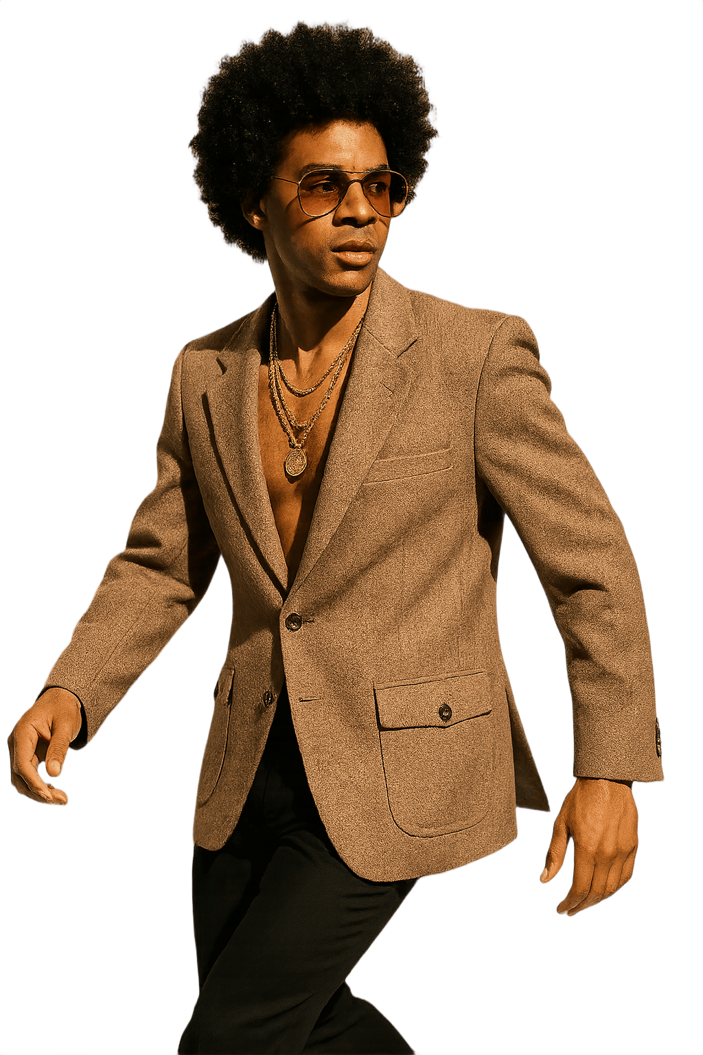 80s Mens Blazer with Two-Button - Model