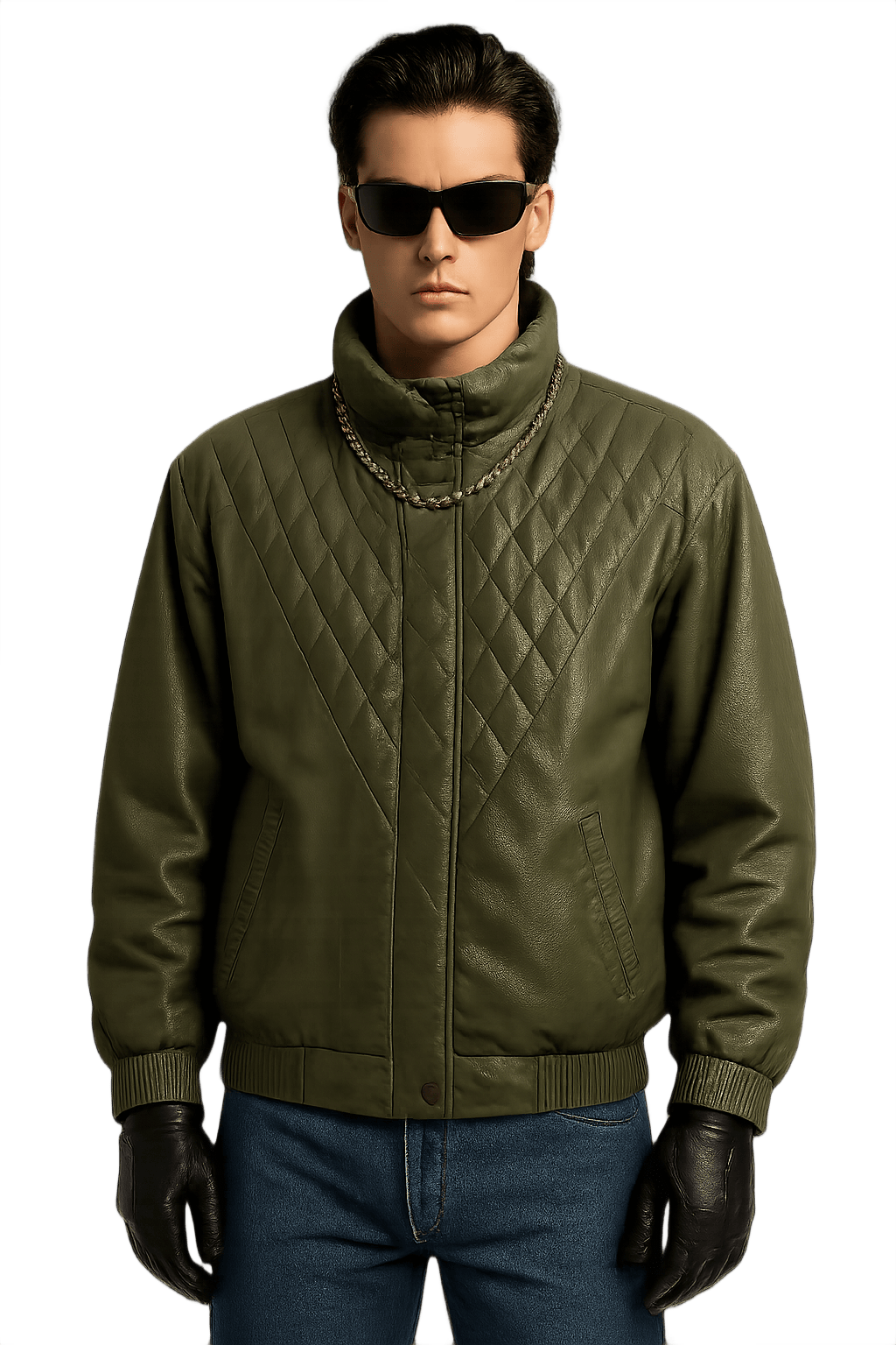 80s Unisex Quilted Jacket - - Model