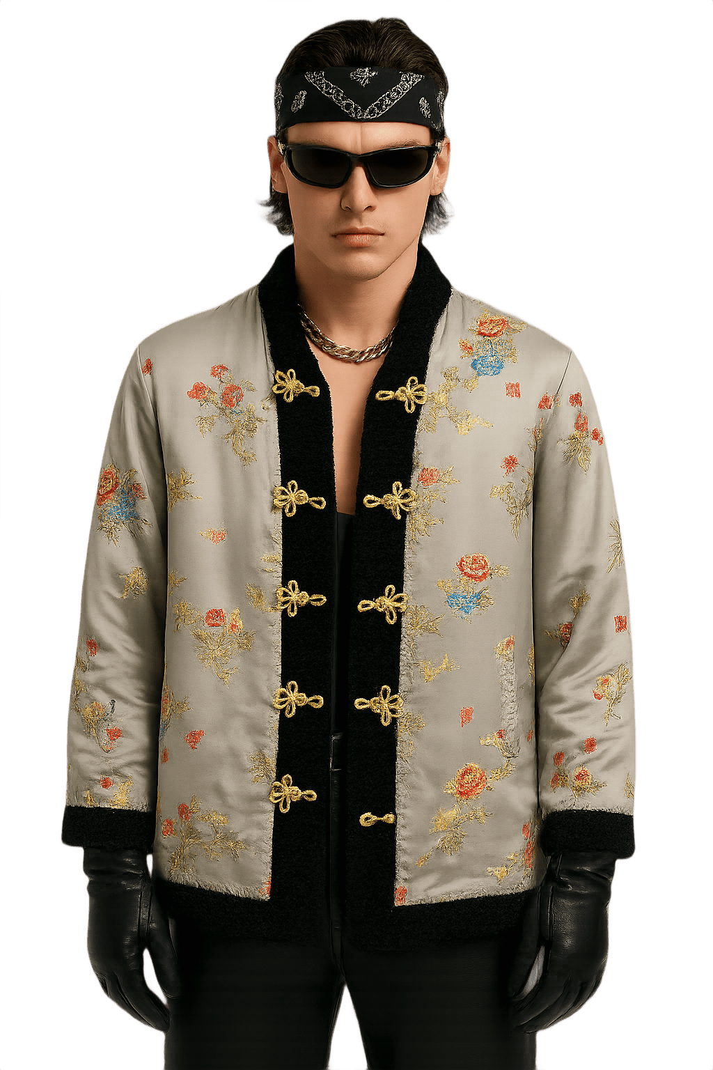 Vintage Silk Embroidered Floral - Model