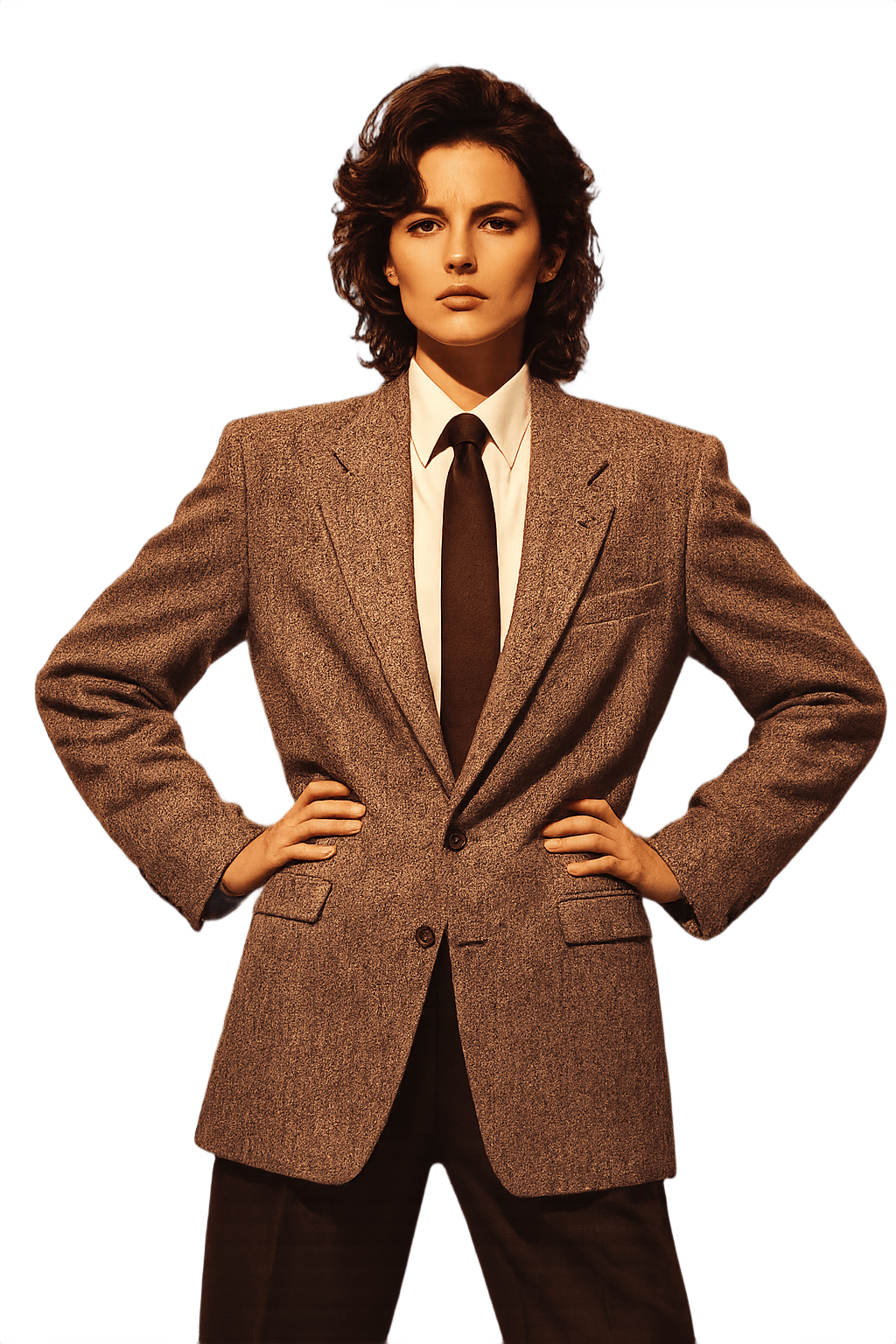 80s Unisex Blazer with Textured Fabric - Model