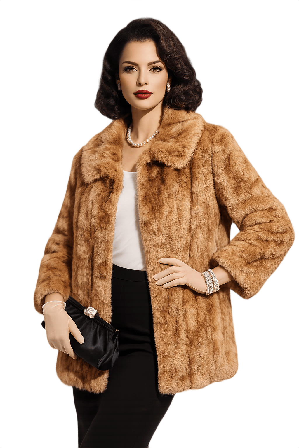 Vintage Faux Fur Jacket - Women's Hollywood - Model