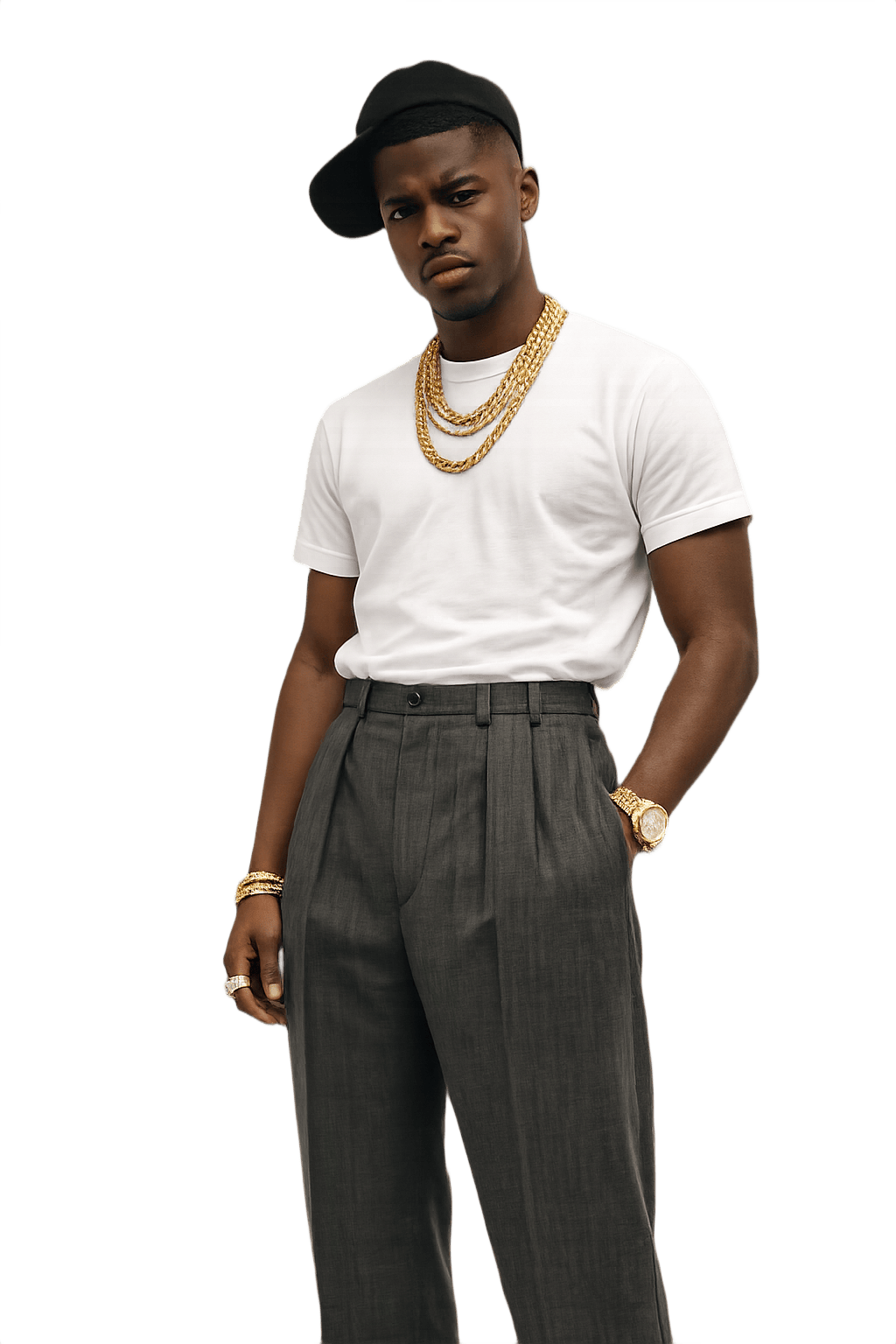 High-Waisted Plaid Trousers - Mens 90s Style 36 R 29 inseam  - Model