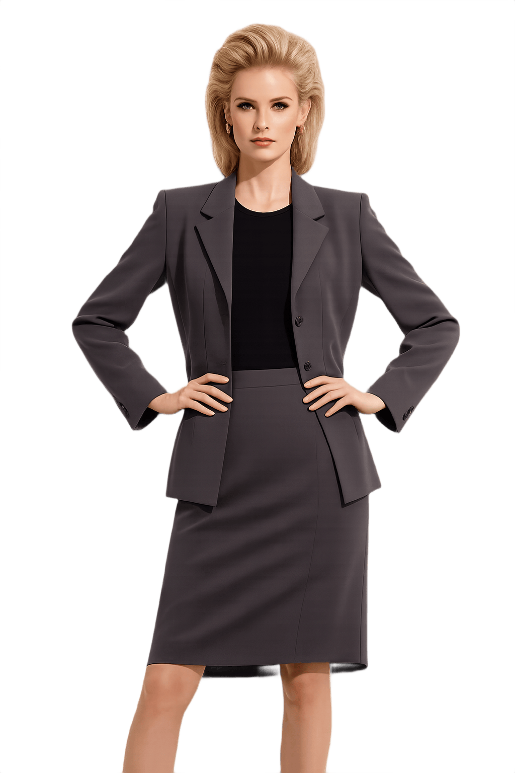 80s Womens Power Suit Blazer and Skirt Set - Model
