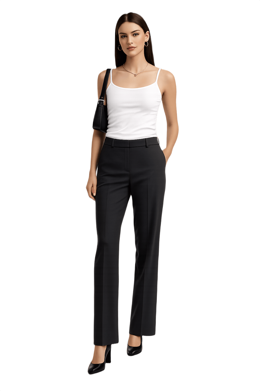 90s Contemporary Tailored Trousers - Dark Gray - Model